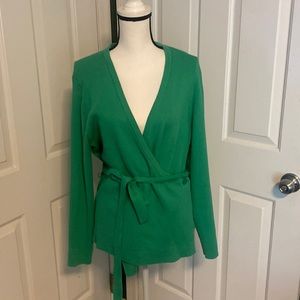Green Wrap Sweater